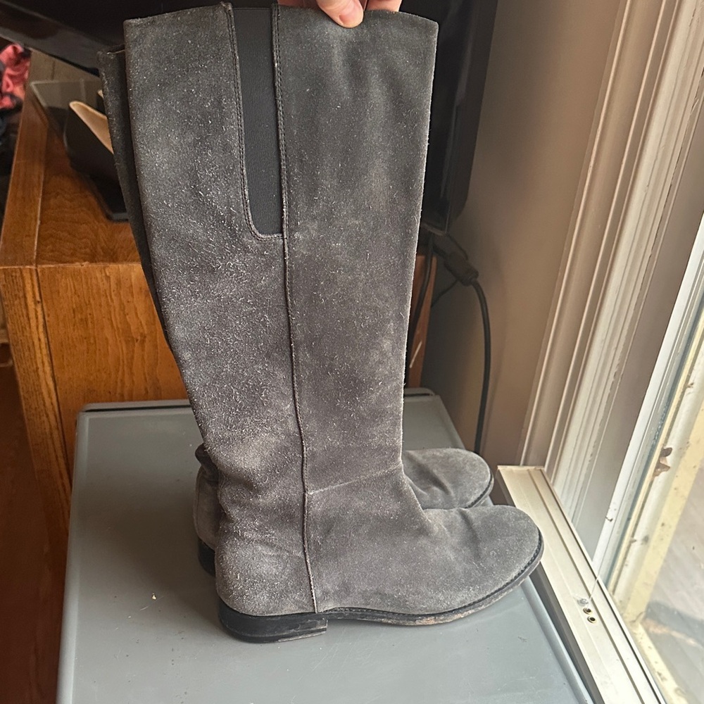 Jil Sander Long Grey Suede Women's Boots size 39.5 Spain (size 9-9.5 US) - Picture 4 of 12